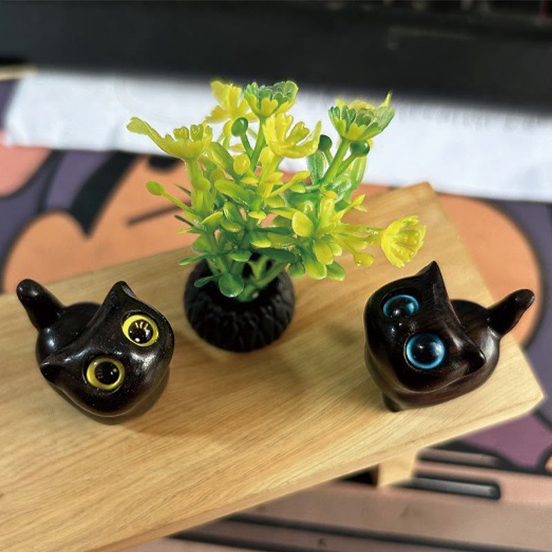 Green Sandalwood Ebony Wood Sandalwood Small Leaf Red Sandalwood Mini Lucky Cat Peace Decoration - Image 33