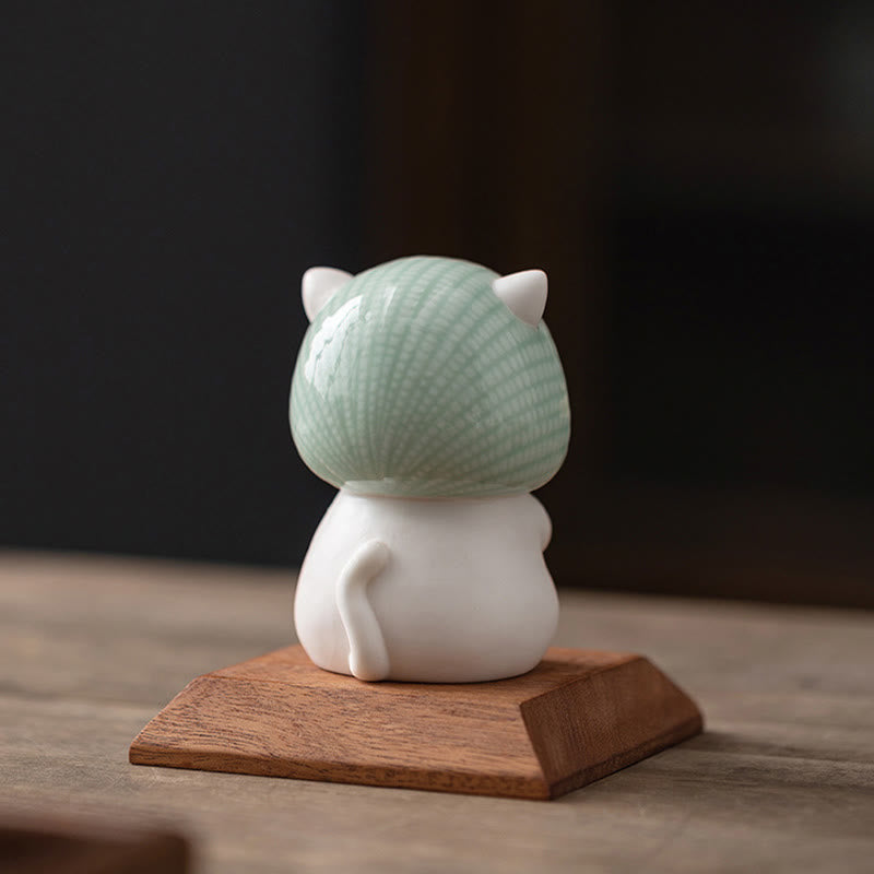 Lucky Cute Cat In Scarf Ceramic Figurine Decoration - Image 15