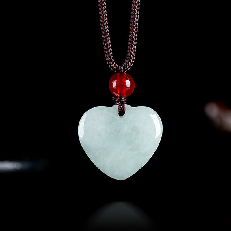 Jade Heart Prosperity Necklace Pendant