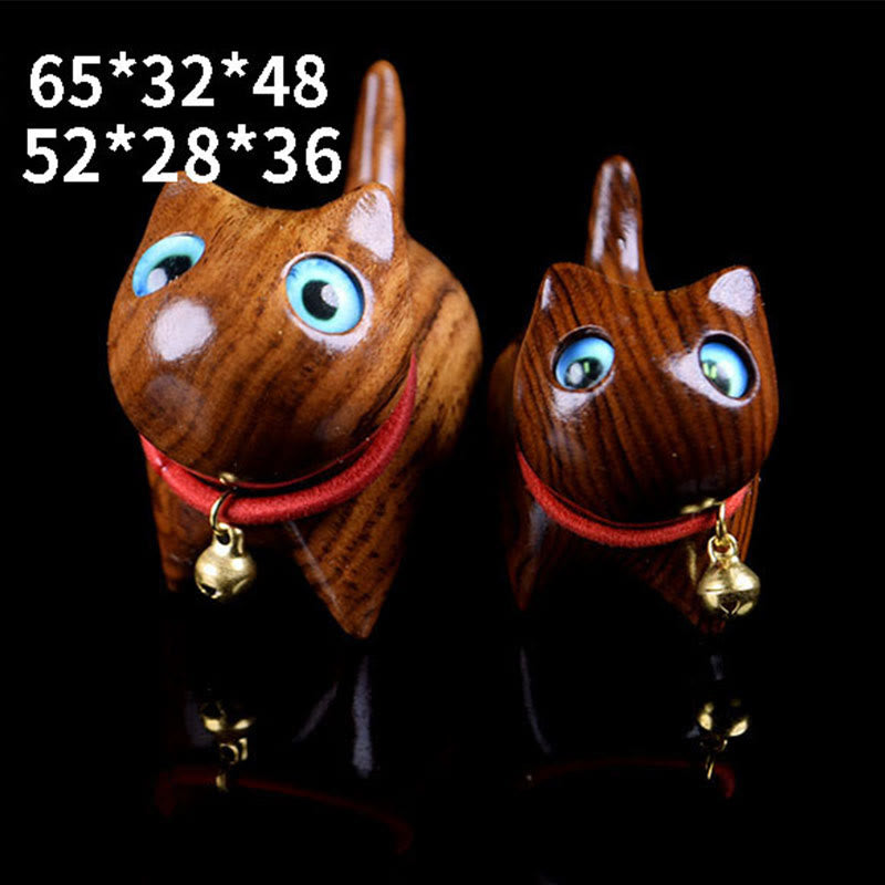 Rosewood Carving Cat Warmth Home Decoration - Image 8