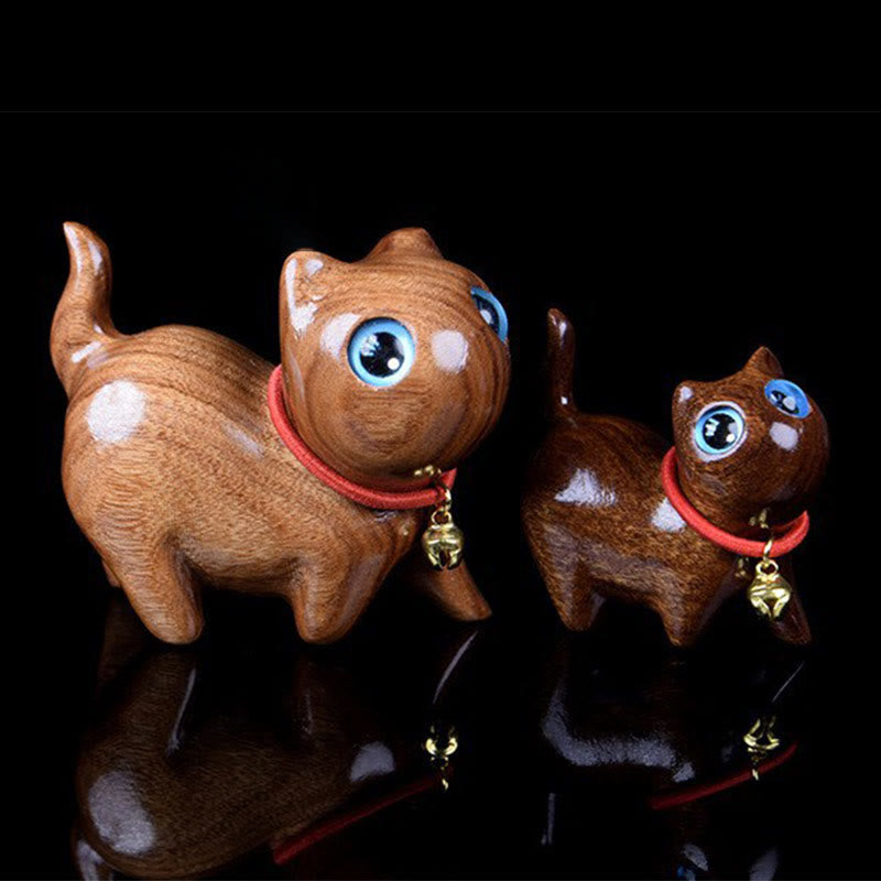 Rosewood Carving Cat Warmth Home Decoration - Image 5