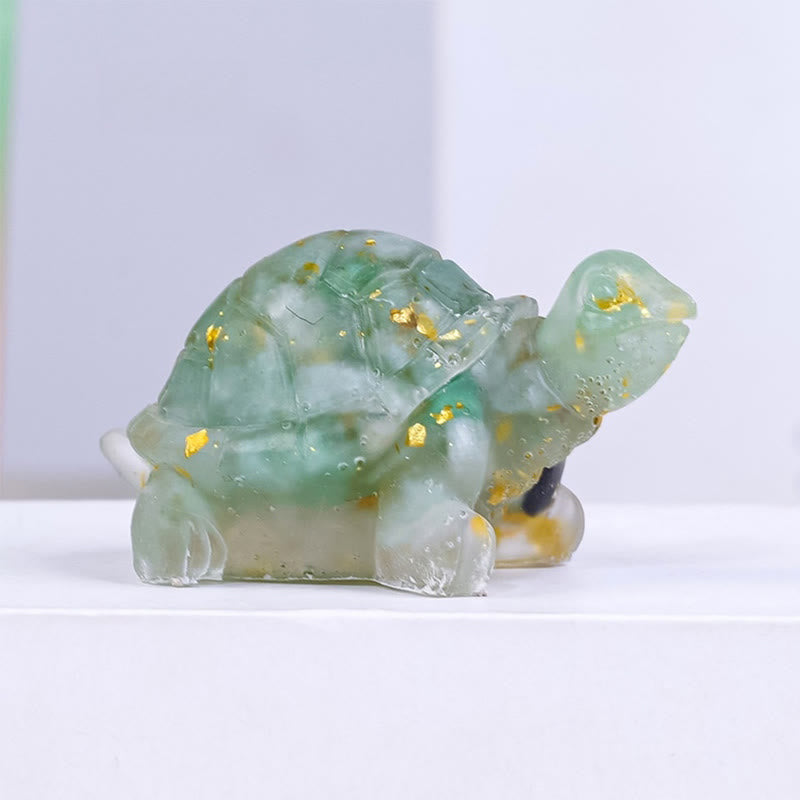 Natural Crystal Gravel Drip Resin Small Turtle Decoration Statue - Image 7