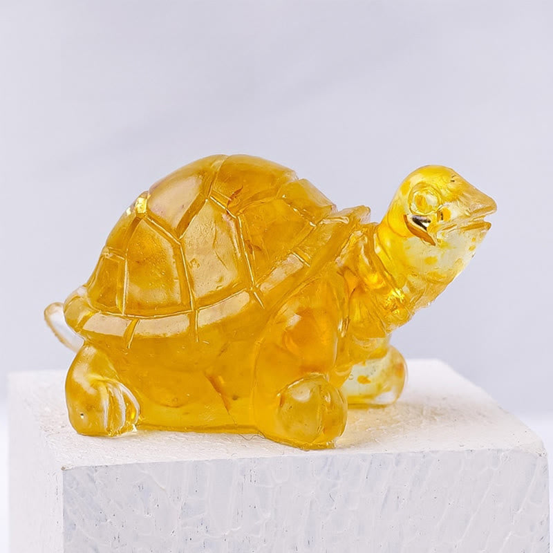 Natural Crystal Gravel Drip Resin Small Turtle Decoration Statue - Image 19