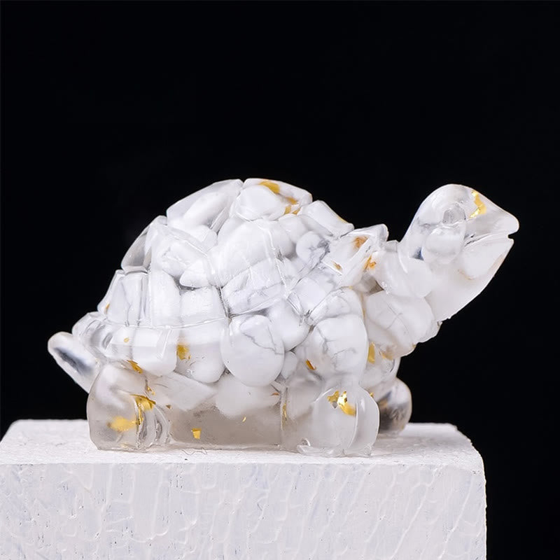 Natural Crystal Gravel Drip Resin Small Turtle Decoration Statue - Image 15