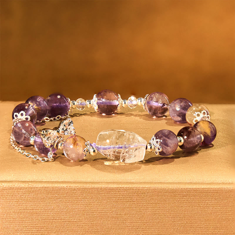 Natural Purple Phantom Bow Wisdom Bracelet - Image 3