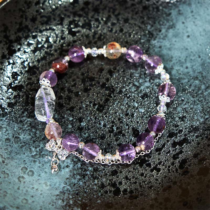 Natural Purple Phantom Bow Wisdom Bracelet - Image 4