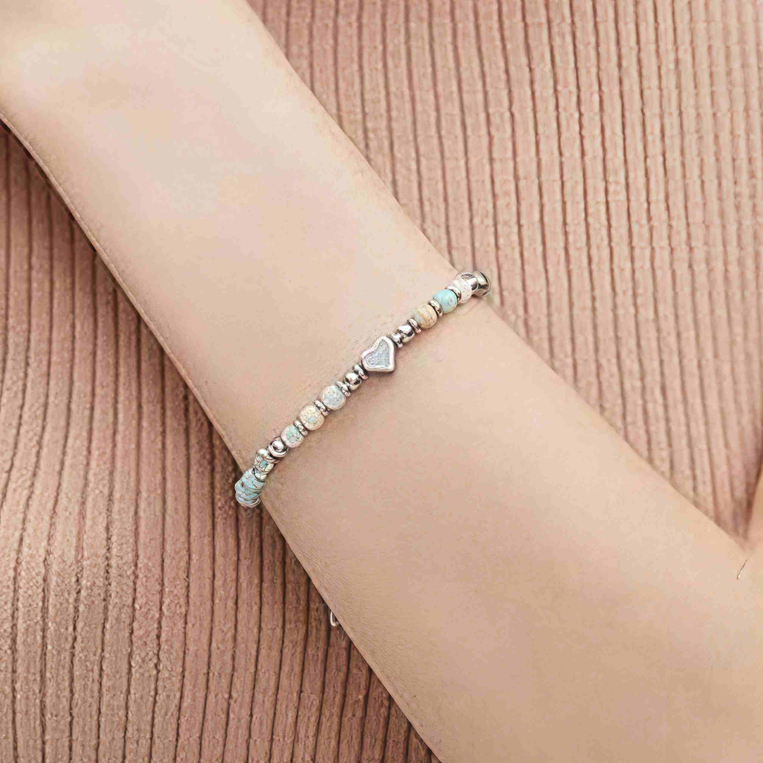 Natural Stone Amazonite Amethyst Lazurite Rose Quartz Heart Positive Balance Bracelet - Image 10