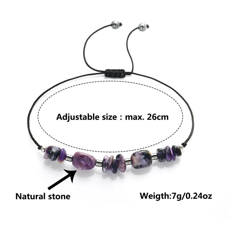 Live In The Moment Charoite Hematite Powerful Bracelet - Image 12