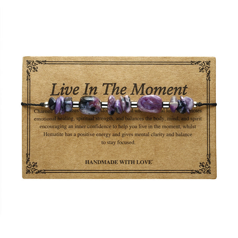 Live In The Moment Charoite Hematite Powerful Bracelet - Image 11