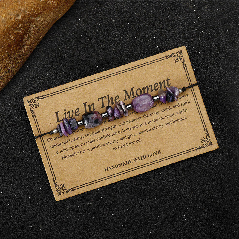 Live In The Moment Charoite Hematite Powerful Bracelet - Image 8