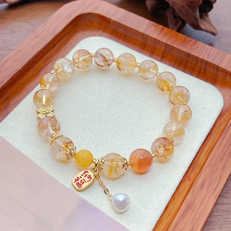 Natural Citrine Beads Nafu Pleasure Bracelet