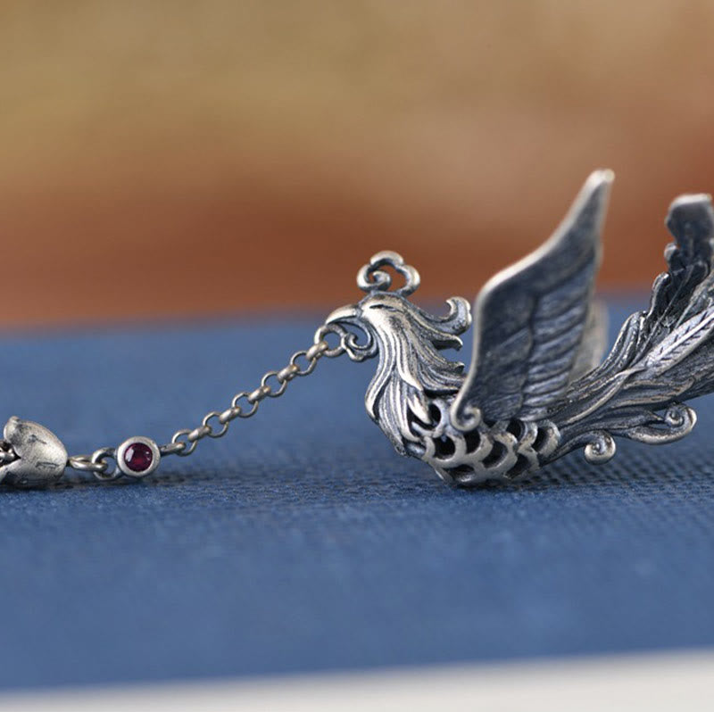 925 Sterling Silver Phoenix Tassels Protection Hairpin - Image 12
