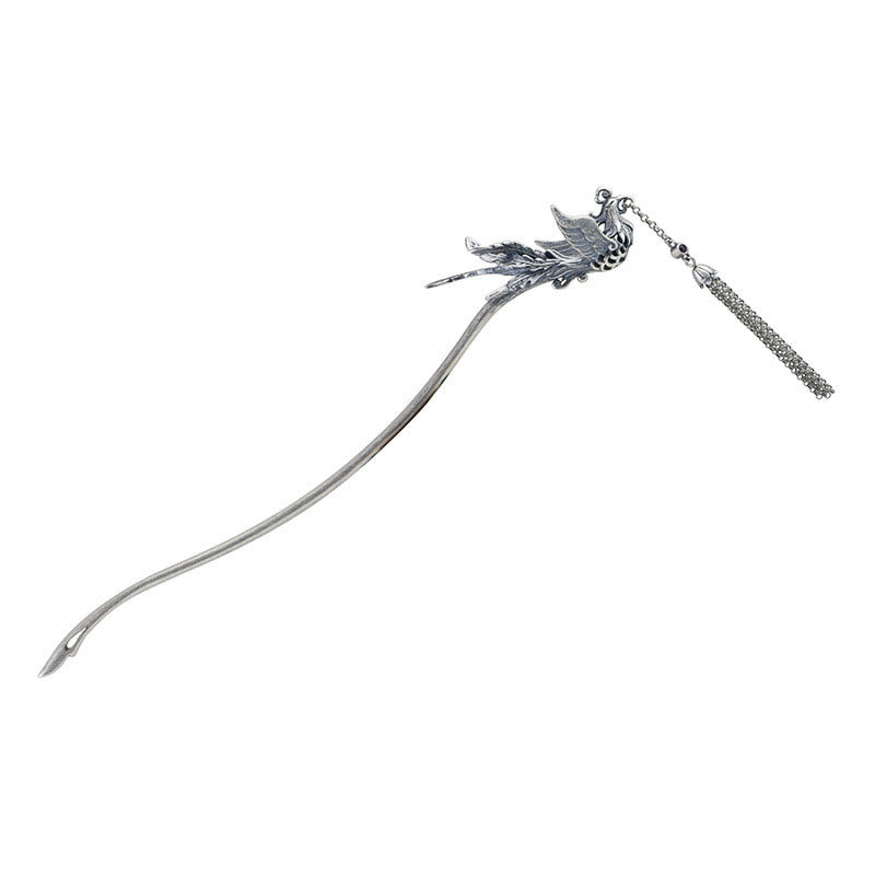 925 Sterling Silver Phoenix Tassels Protection Hairpin - Image 11