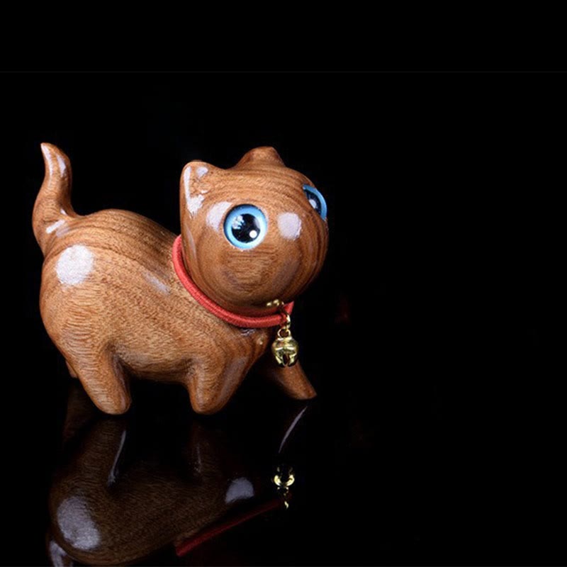 Rosewood Carving Cat Warmth Home Decoration - Image 4