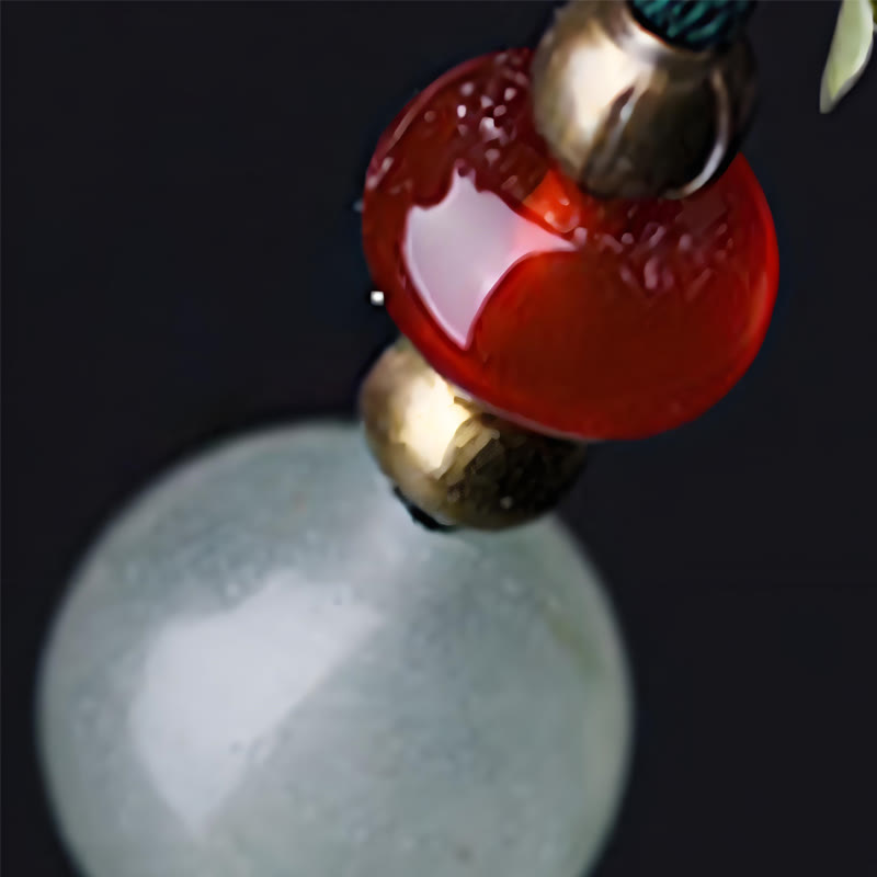 Green Aventurine Red Agate Alloy Flowers Soothing Hairpin - Image 12