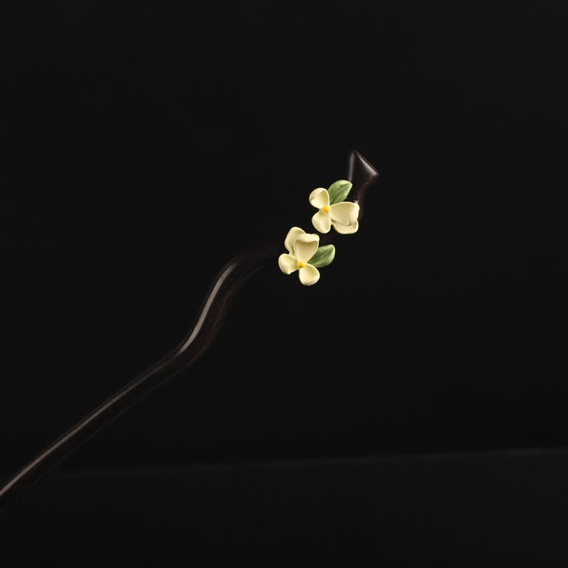 Ebony Gardenia Petal Courage Hairpin - Image 3