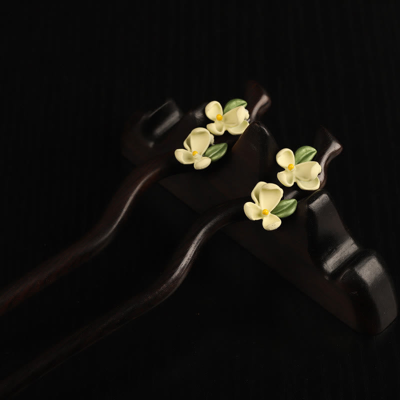 Ebony Gardenia Petal Courage Hairpin - Image 5