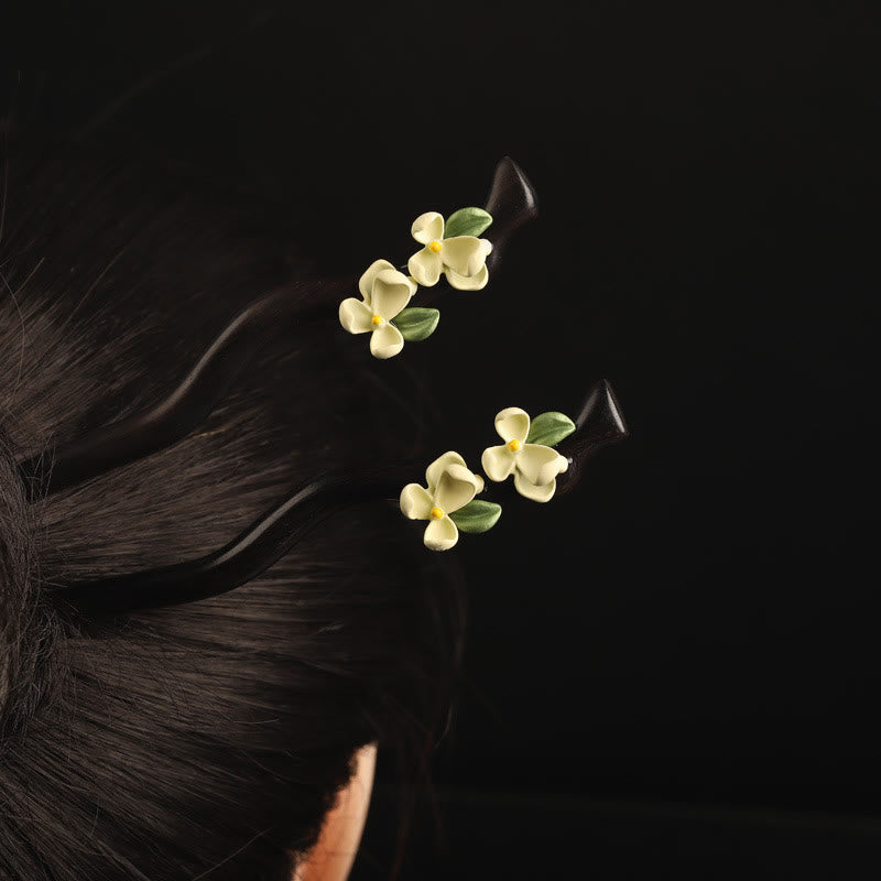 Ebony Gardenia Petal Courage Hairpin - Image 4