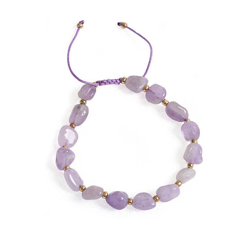 Irregular Shape Amethyst Braid String Balance Bracelet - Image 7