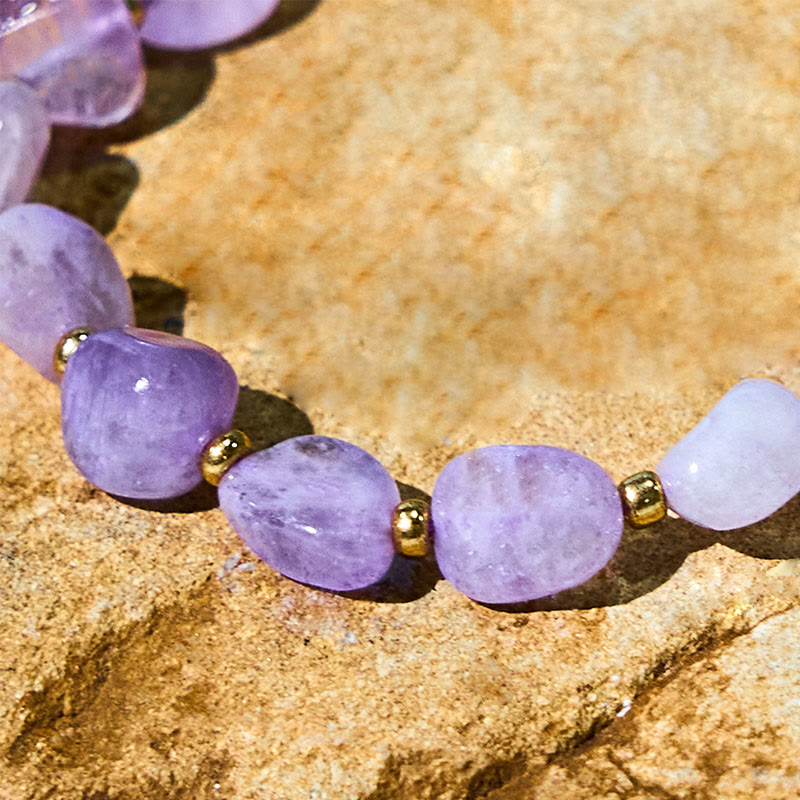 Irregular Shape Amethyst Braid String Balance Bracelet - Image 5