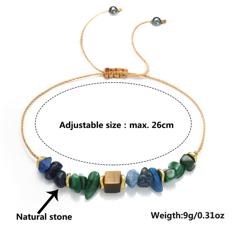 Buddha Stone Positive Vibes Malachite Tiger's Eye Lazurite Anti-anxiety Bracelet - Image 7