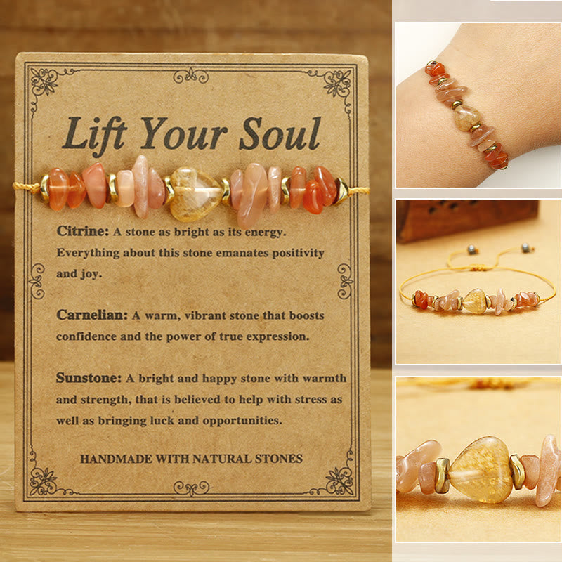 Lift Your Soul Citrine Carnelian Sun Stone Happiness Bracelet