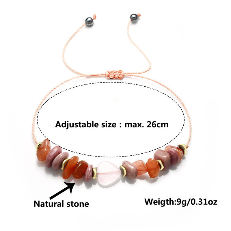 Thinking Of You Rose Quartz Rhodonite Carnelian Relationships Bracelet - Image 13