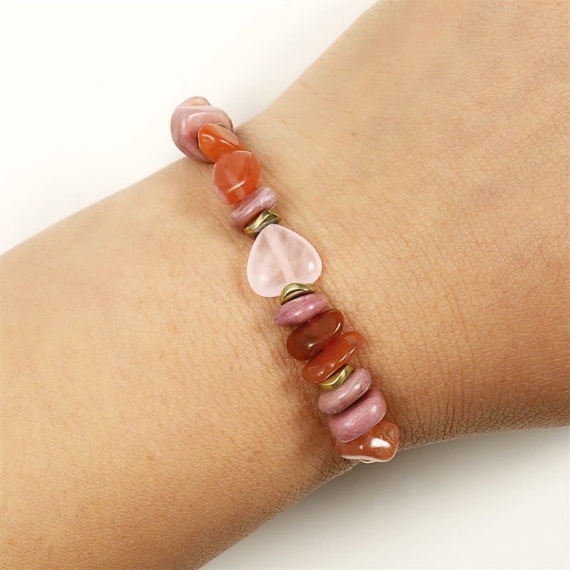 Thinking Of You Rose Quartz Rhodonite Carnelian Relationships Bracelet - Image 10