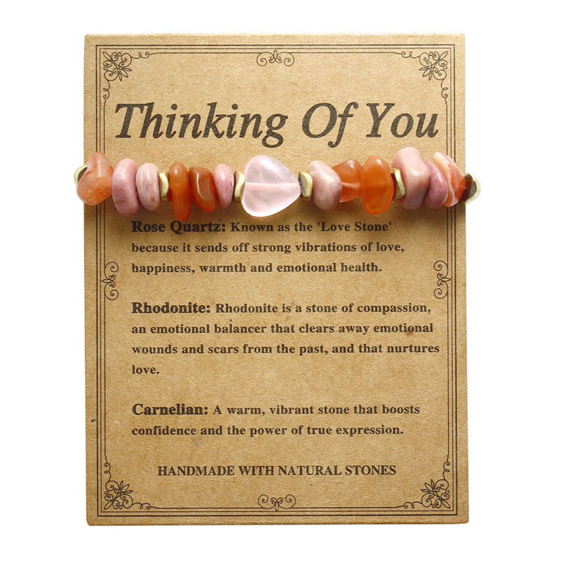Thinking Of You Rose Quartz Rhodonite Carnelian Relationships Bracelet - Image 14