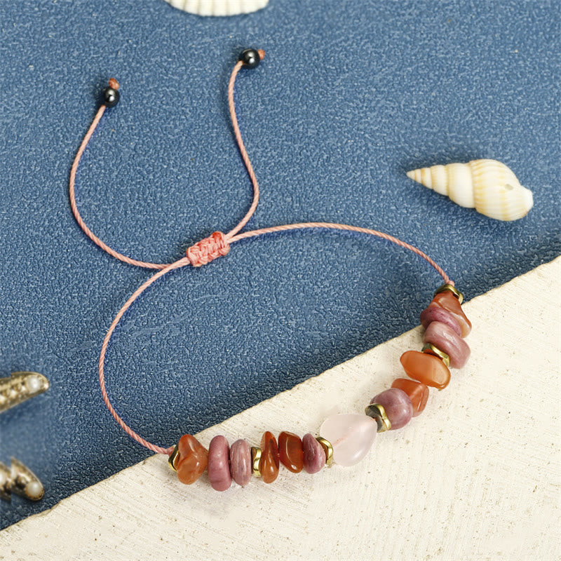 Thinking Of You Rose Quartz Rhodonite Carnelian Relationships Bracelet - Image 12