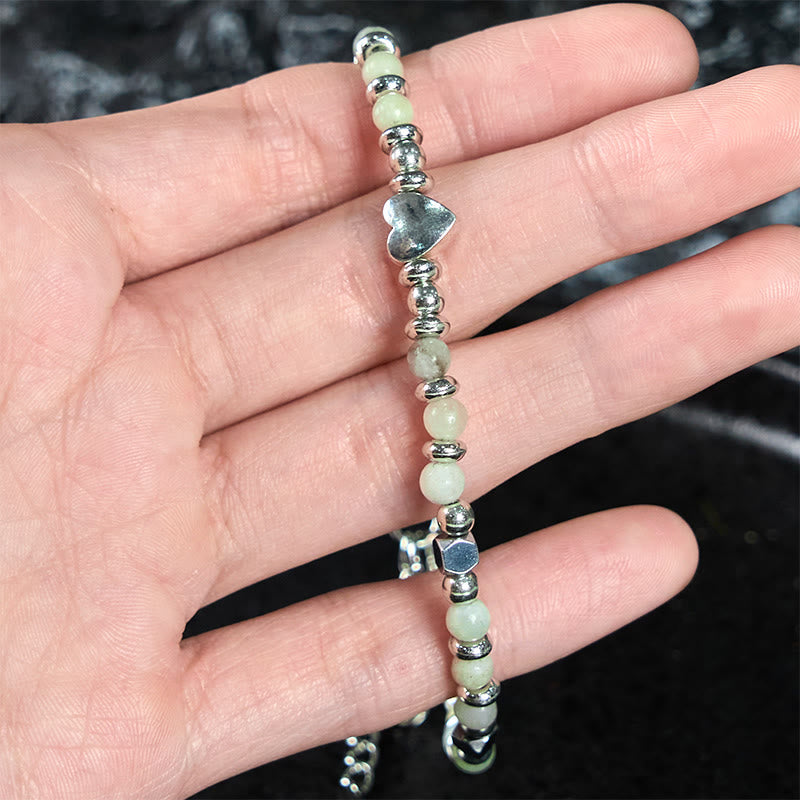 Natural Stone Amazonite Amethyst Lazurite Rose Quartz Heart Positive Balance Bracelet - Image 3