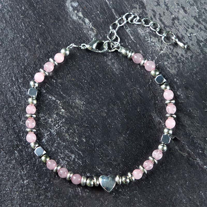 Natural Stone Amazonite Amethyst Lazurite Rose Quartz Heart Positive Balance Bracelet - Image 21