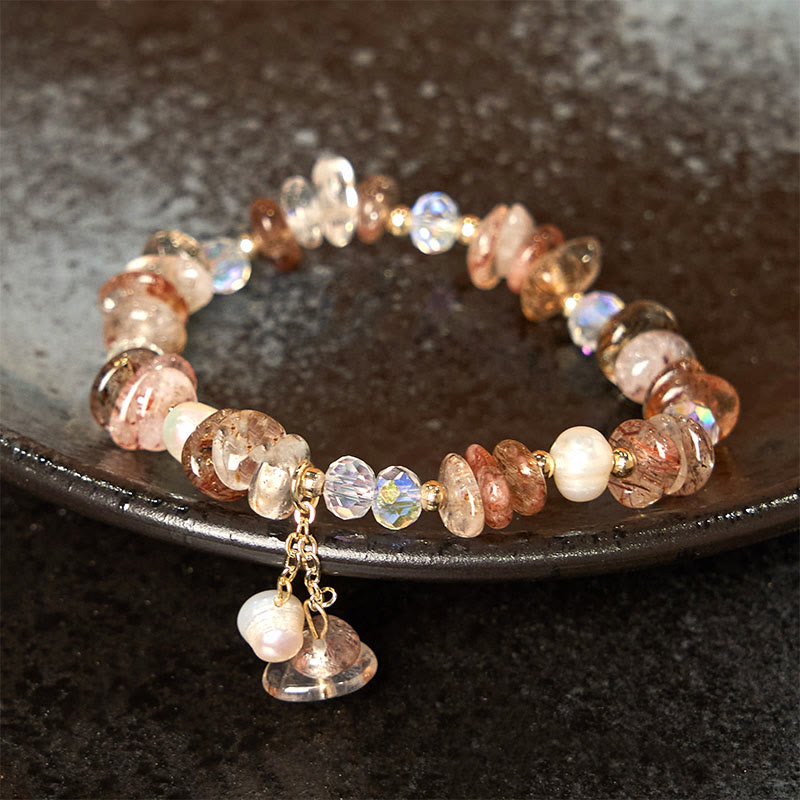 Natural Super Seven Crystal Irregular Small Pieces Positive Bracelet
