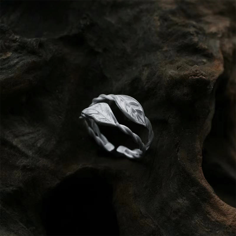 Buddha Stone Copper Leaf Wealth Adjustable Ring - Image 8