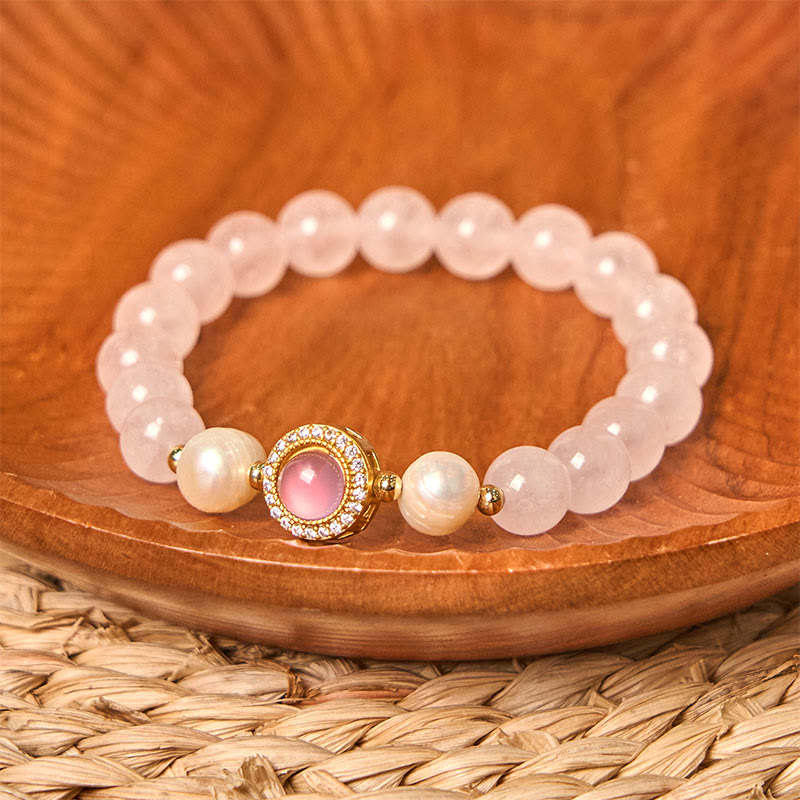 Pink Crystal Pearl Warmth Bracelet
