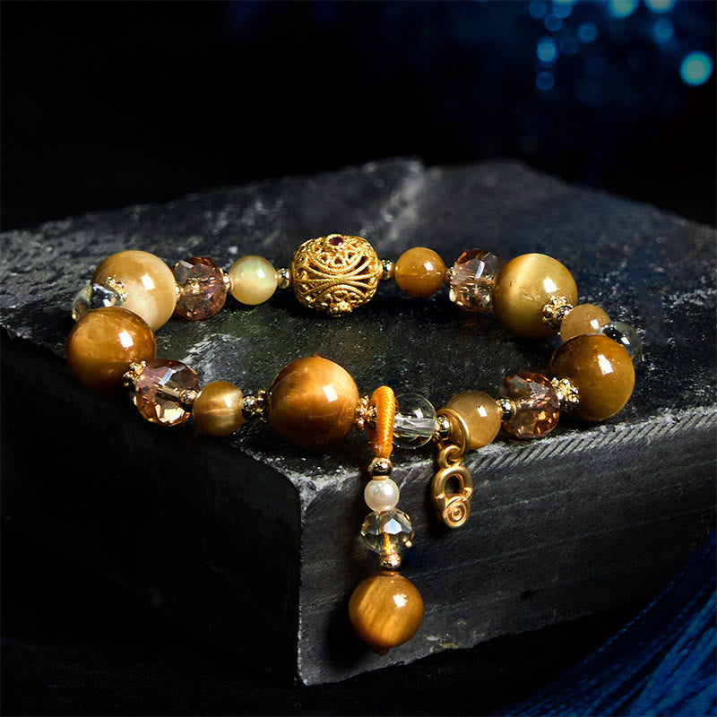 Natural Tiger Eye Beads Weight Strength Bracelet