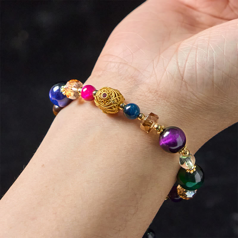 Natural Colored Tiger Eye Stone Weight Balance Bracelet - Image 6