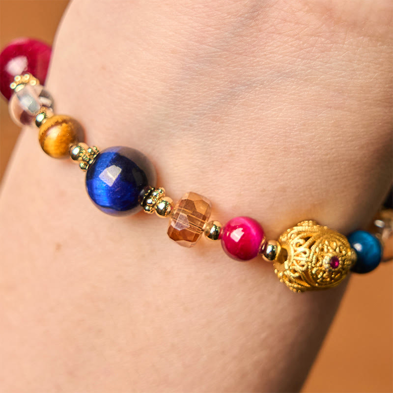 Natural Colored Tiger Eye Stone Weight Balance Bracelet - Image 5