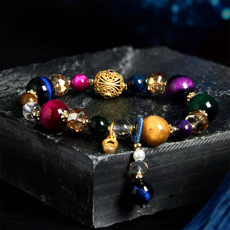 Natural Colored Tiger Eye Stone Weight Balance Bracelet