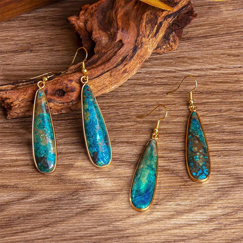 Emperor Stone Water Drop Happiness Dangle Earrings - Image 3