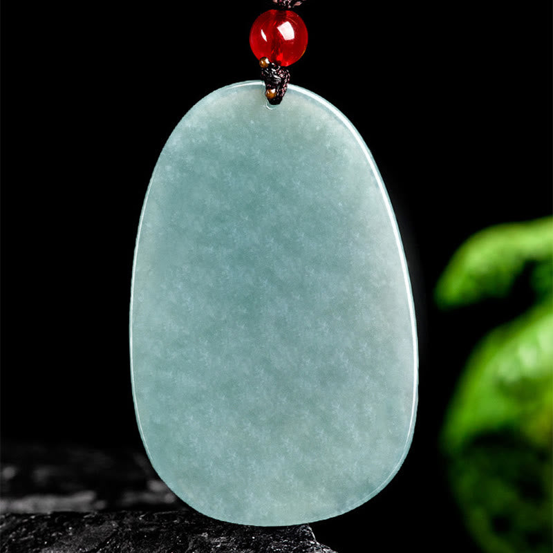 Natural Green Jade Nine Tailed Fox Flowers Luck Necklace Pendant - Image 4