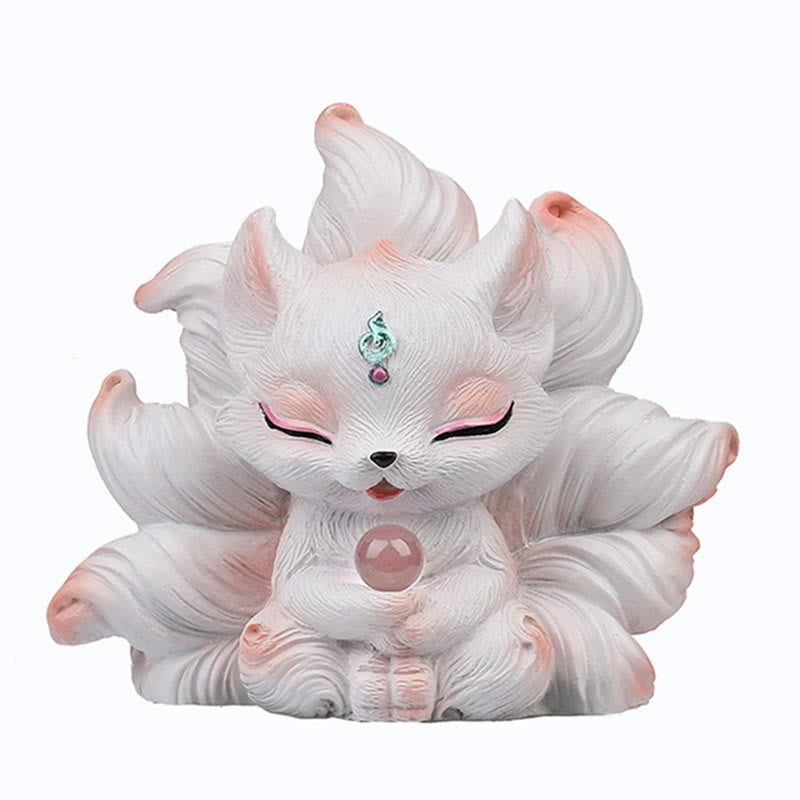 Mini Nine Tailed Fox Luck Resin Home Desk Decoration - Image 14
