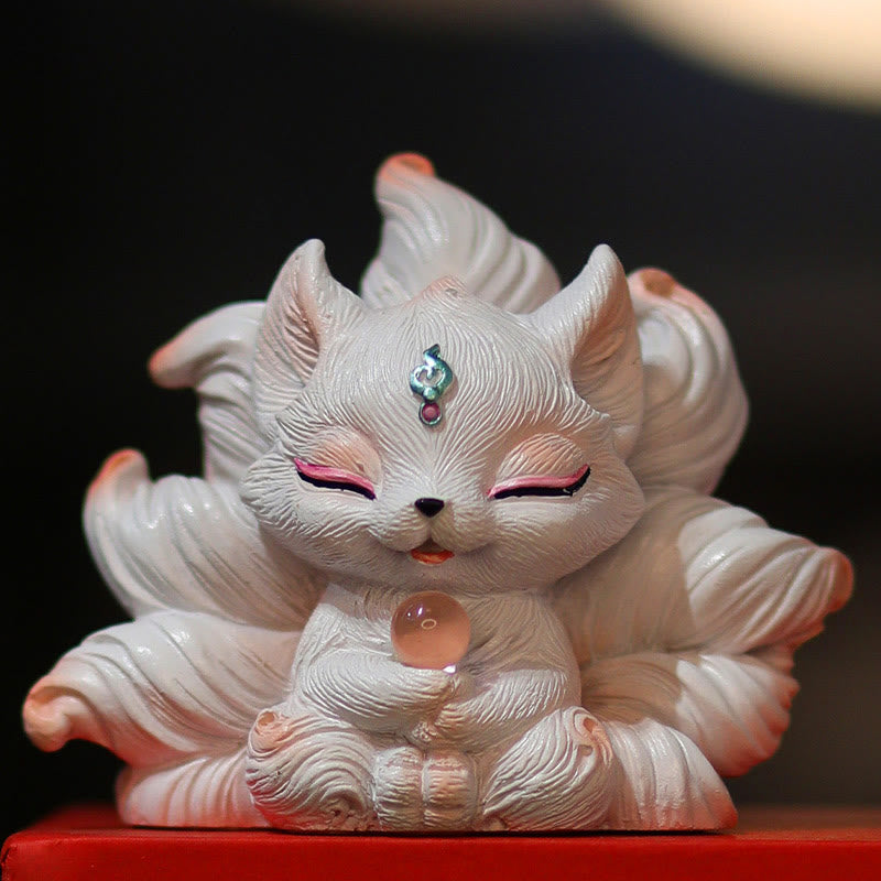 Mini Nine Tailed Fox Luck Resin Home Desk Decoration - Image 10