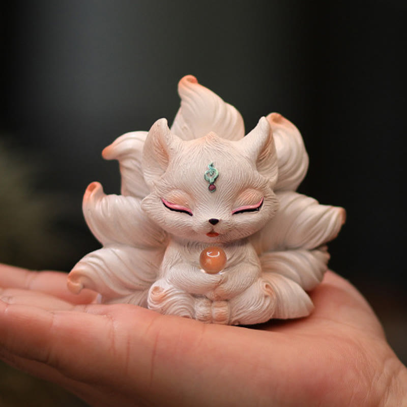 Mini Nine Tailed Fox Luck Resin Home Desk Decoration - Image 5