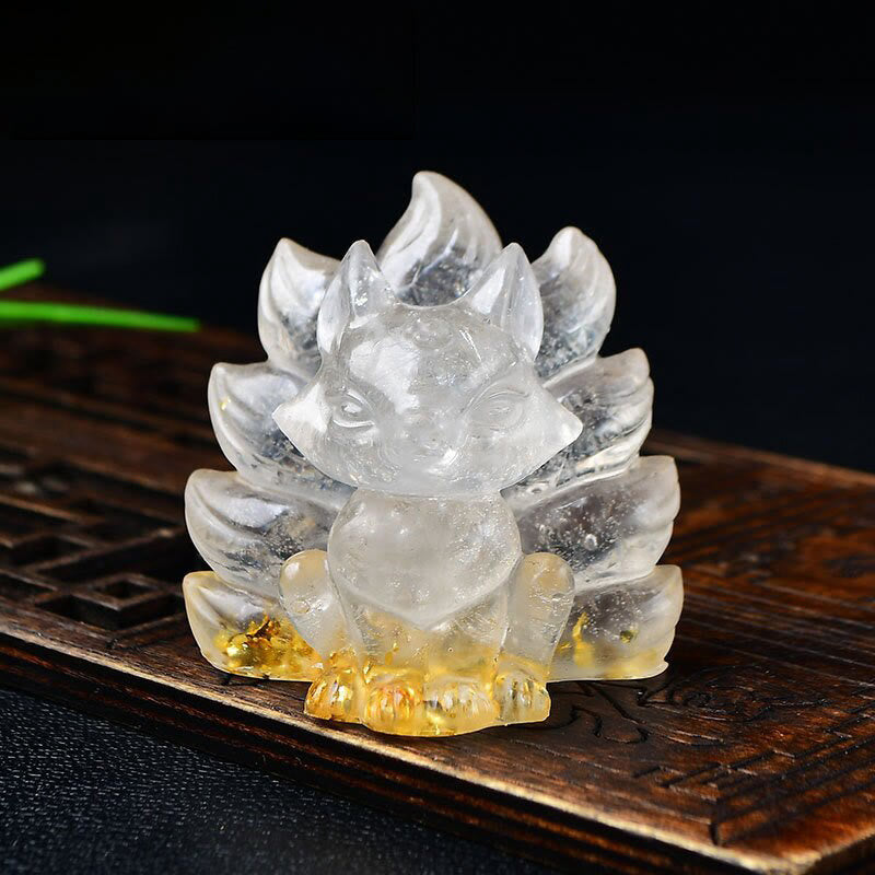 Natural Various Crystal Strawberry Quartz Amethyst Nine Tailed Fox Protection Home Decoration - Image 6