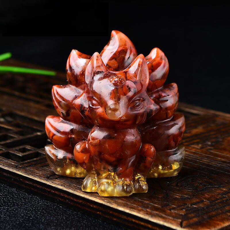 Natural Various Crystal Strawberry Quartz Amethyst Nine Tailed Fox Protection Home Decoration - Image 12
