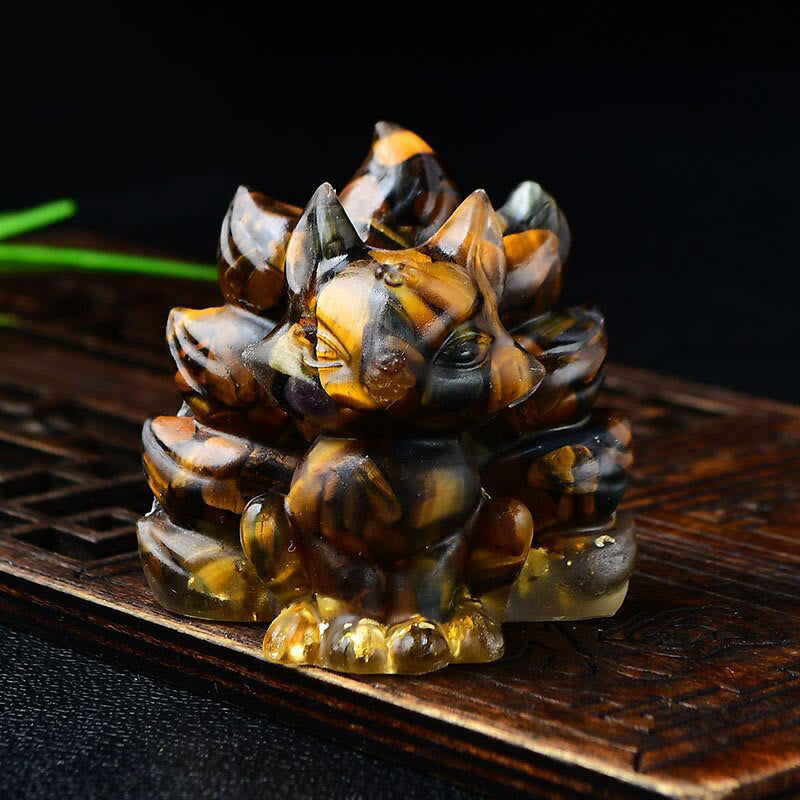 Natural Various Crystal Strawberry Quartz Amethyst Nine Tailed Fox Protection Home Decoration - Image 21