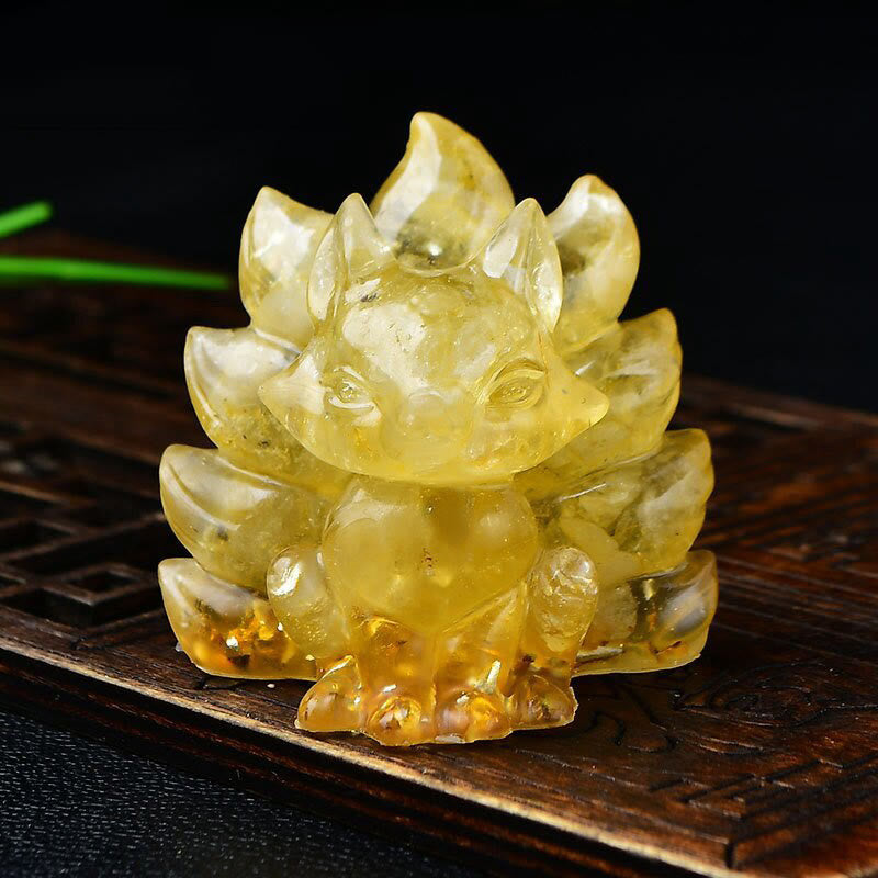 Natural Various Crystal Strawberry Quartz Amethyst Nine Tailed Fox Protection Home Decoration - Image 26