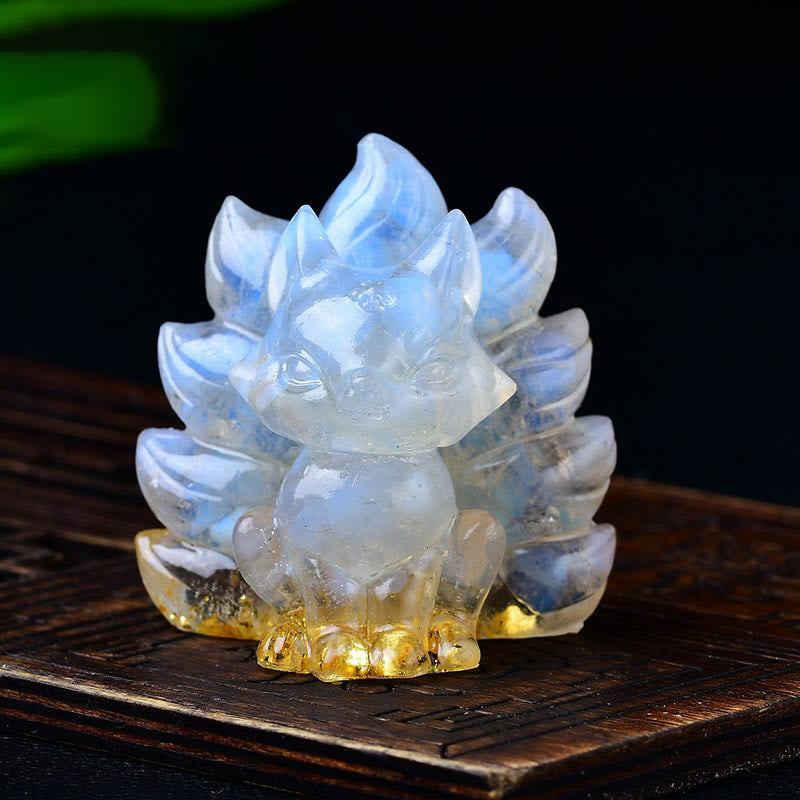 Natural Various Crystal Strawberry Quartz Amethyst Nine Tailed Fox Protection Home Decoration - Image 37
