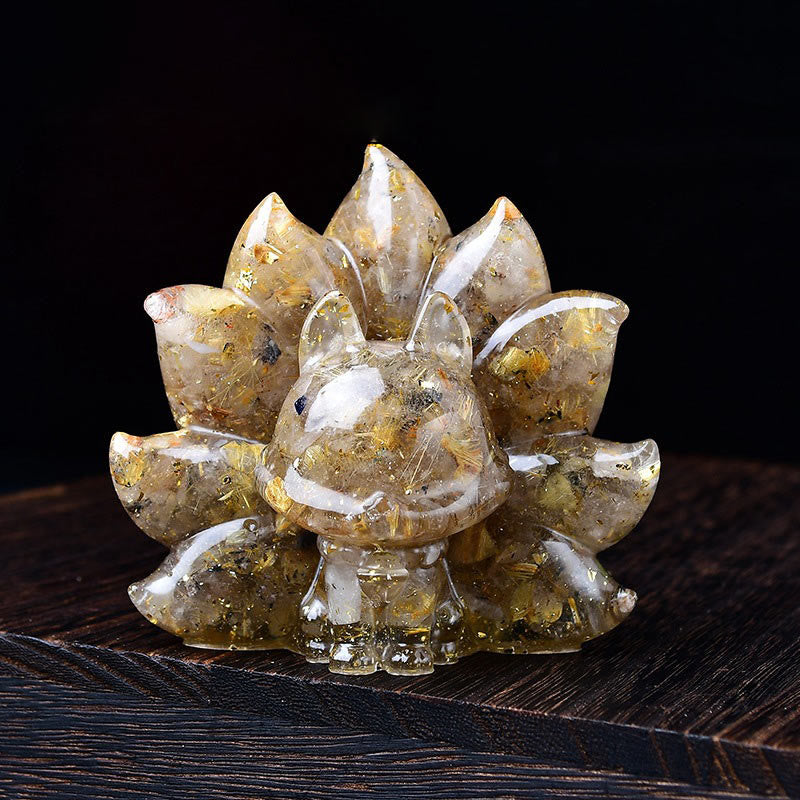 Small Various Stone Pink Crystal Citrine Amethyst Nine Tailed Fox Warmth Home Decoration - Image 13